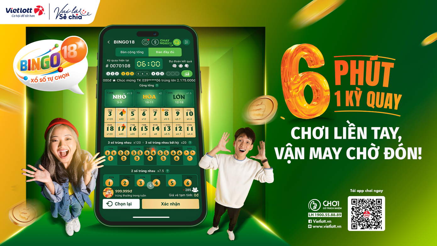 Xổ số nhanh Bingo18 đã bắt đầu điều chỉnh tần suất mở thưởng từ ngày 18/9.