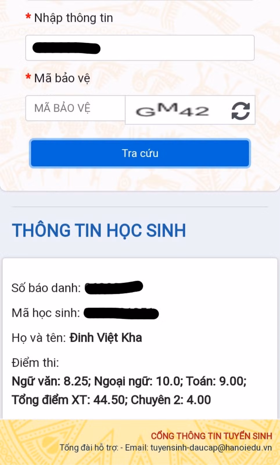Học sinh của Cavin’s English đạt điểm 10 trong kỳ thi vừa qua.