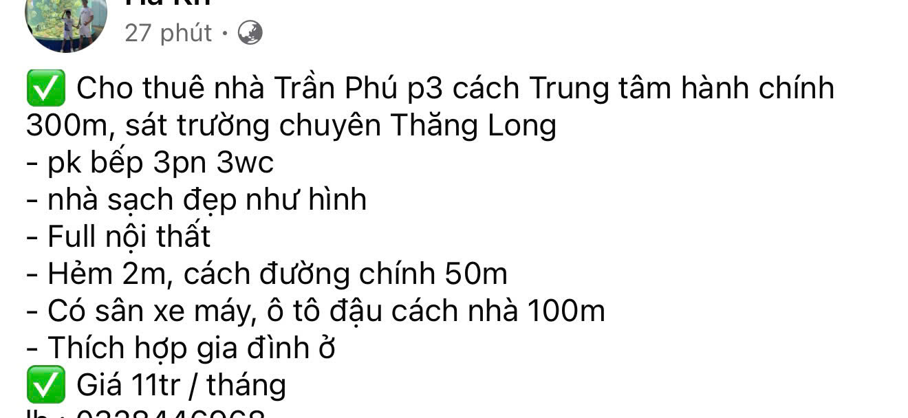 Tin rao cho thuê nhà nguyên căn giá 11tr/tháng ngay trung tâm hành chính tỉnh Lâm Đồng.