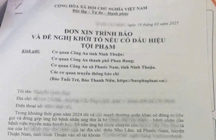 Đơn trình báo Đơn trình báo