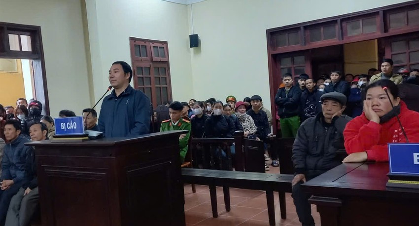 Bị cáo Dương tại phiên toà sơ thẩm.