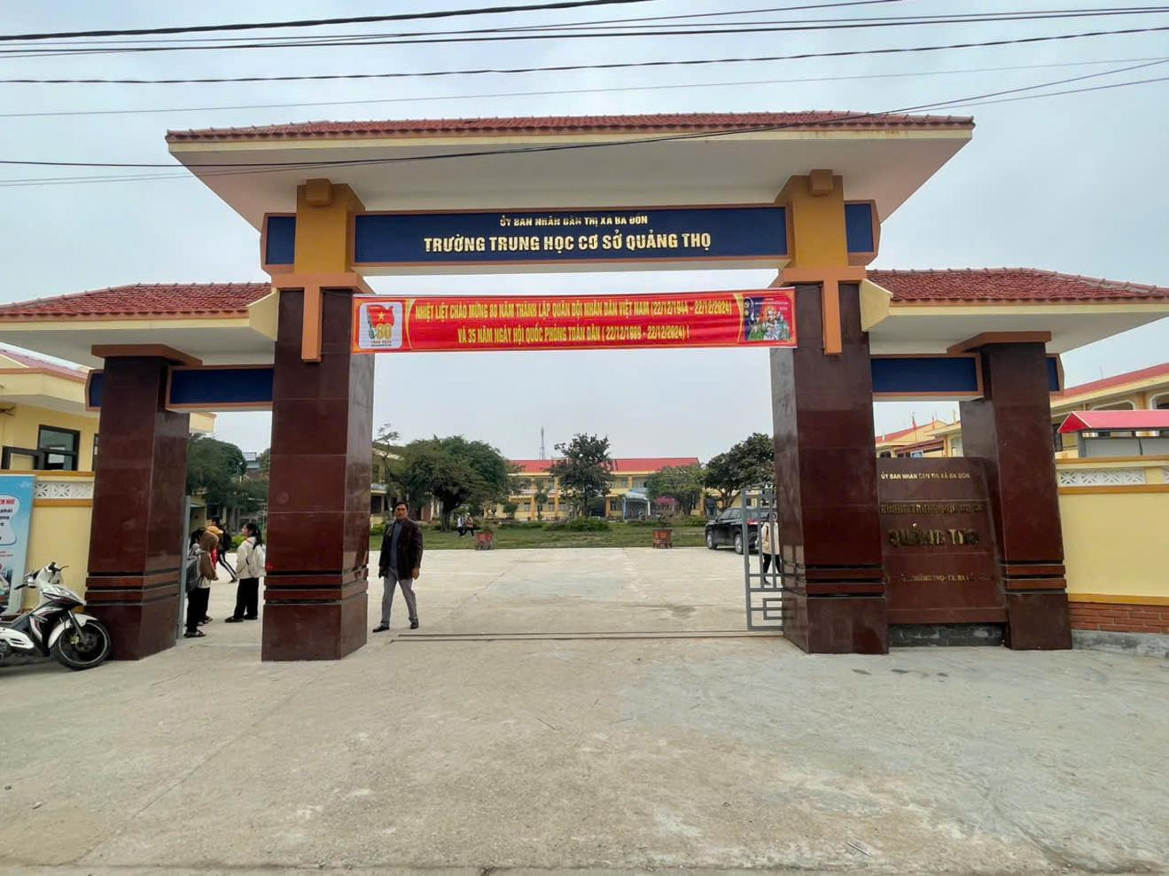 Trường THCS Quảng Thọ - nơi ông Lễ làm hiệu trưởng.