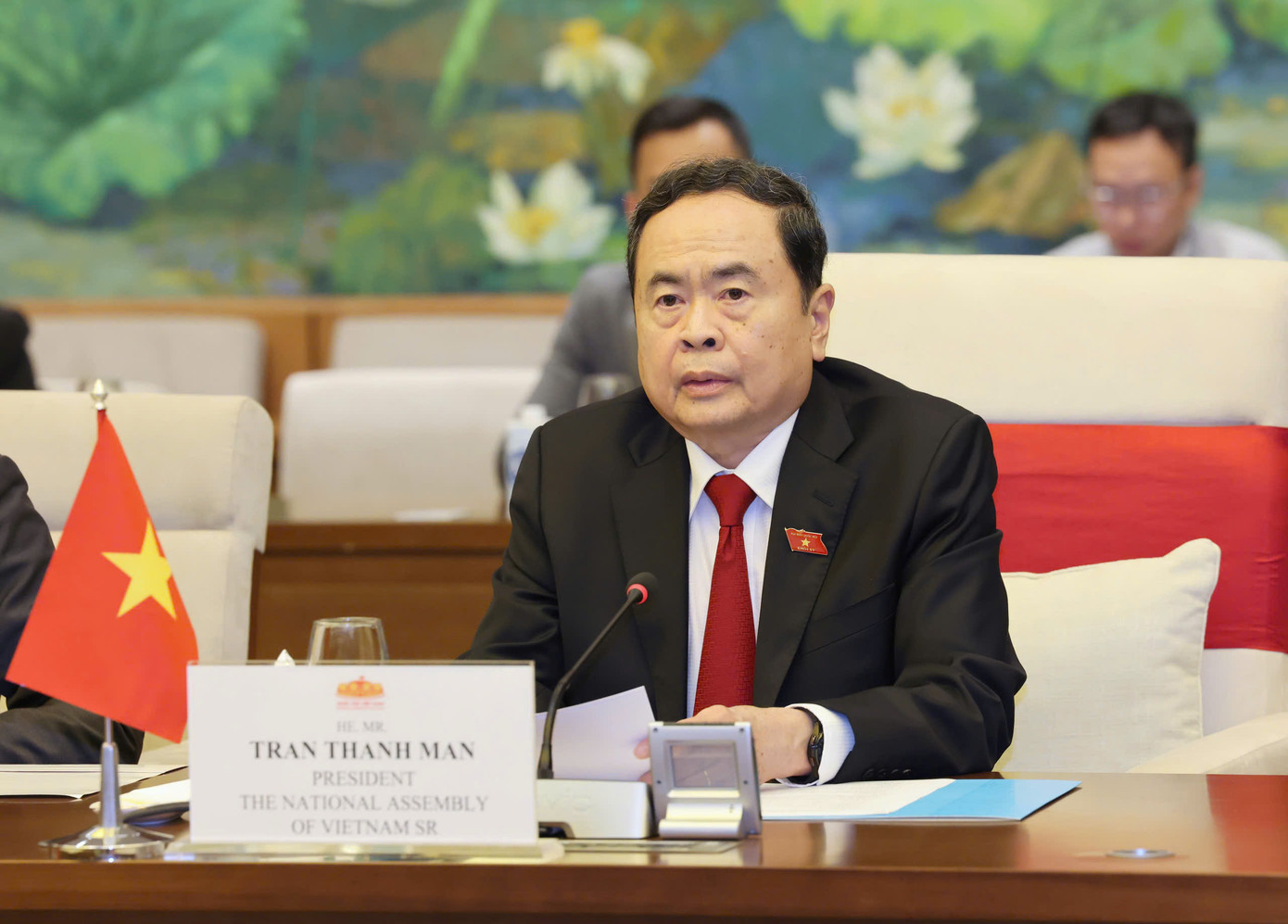 Chủ tịch Quốc hội Trần Thanh Mẫn tại cuộc hội kiến. (Ảnh: Nhật Minh)