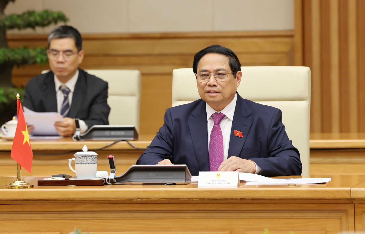 Thủ tướng Chính phủ Phạm Minh Chính phát biểu tại cuộc tiếp kiến Quốc vương Campuchia Norodom Sihamoni. (Ảnh: Nhật Minh) Thủ tướng Chính phủ Phạm Minh Chính phát biểu tại cuộc tiếp kiến Quốc vương Campuchia Norodom Sihamoni. (Ảnh: Nhật Minh)