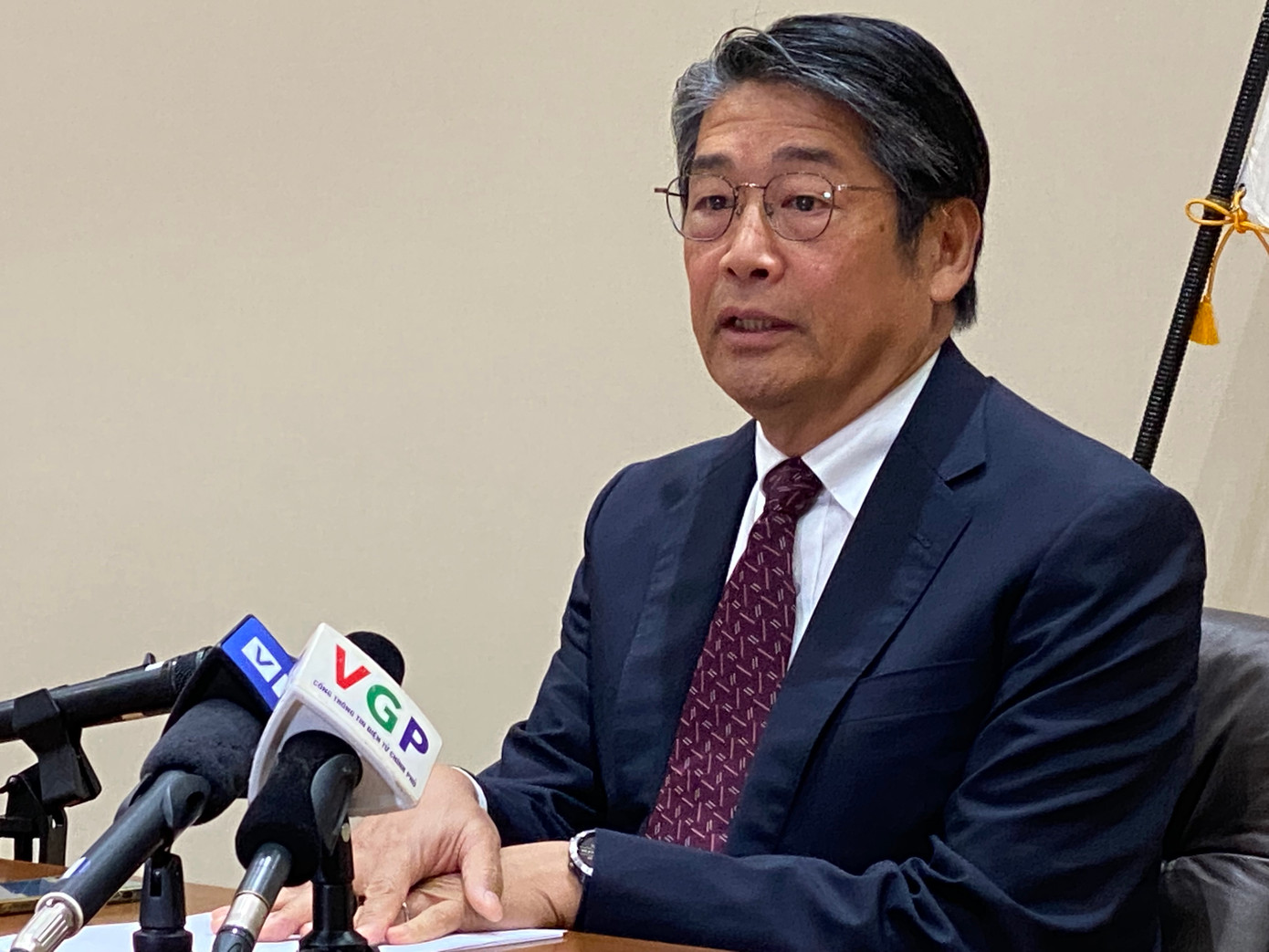 Đại sứ Nhật Bản tại Việt Nam Ito Naoki trong cuộc gặp báo chí, ngày 26/11. (Ảnh: Thu Loan) Đại sứ Nhật Bản tại Việt Nam Ito Naoki trong cuộc gặp báo chí, ngày 26/11. (Ảnh: Thu Loan)