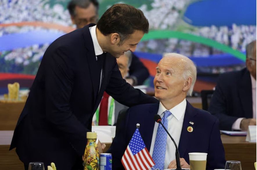Tổng thống Pháp Emmanuel Macron và Tổng thống Mỹ Joe Biden tại G20. (Ảnh: Reuters) Tổng thống Pháp Emmanuel Macron và Tổng thống Mỹ Joe Biden tại G20. (Ảnh: Reuters)