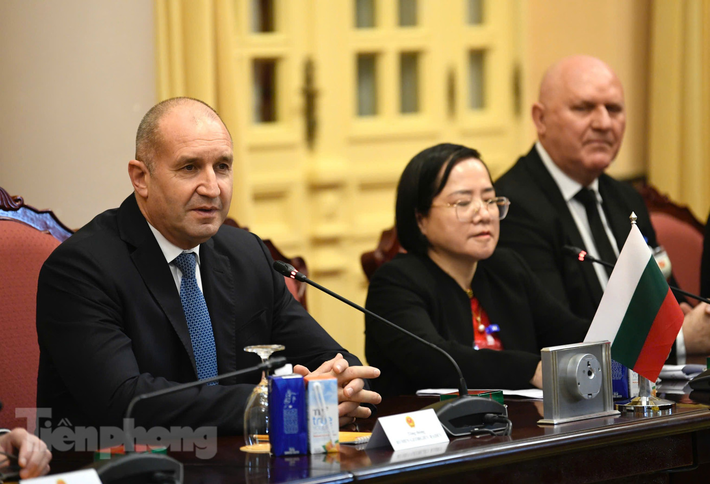 Tổng thống Bulgaria tại cuộc hội đàm. (Ảnh: Như Ý)