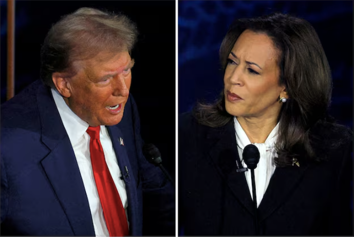 Hai ứng viên Donald Trump và Kamala Harris vẫn bám đuổi sát sao tại các bang chiến trường. (Ảnh: Reuters)
