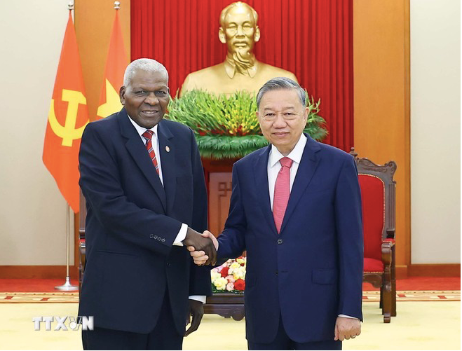 Tổng Bí thư Tô Lâm tiếp Chủ tịch Quốc hội Cuba Esteban Lazo Hernández. (Ảnh: TTXVN) Tổng Bí thư Tô Lâm tiếp Chủ tịch Quốc hội Cuba Esteban Lazo Hernández. (Ảnh: TTXVN)