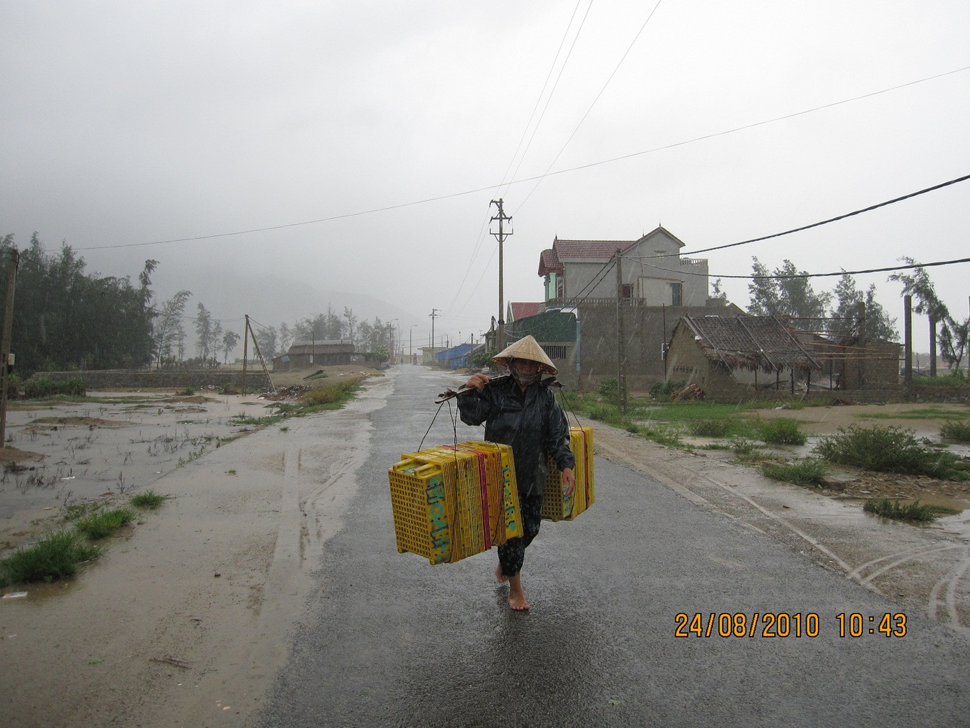 Bão số 3 làm quật ngã hàng ngàn ngôi nhà, cột điện