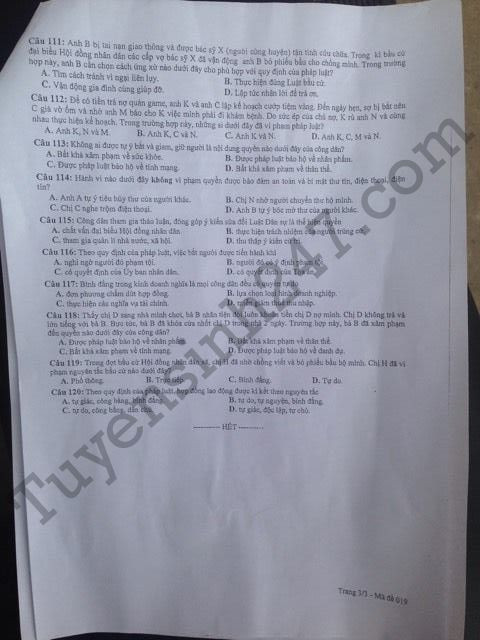 Thi thử THPT quốc gia ở Hà Nội: Đề Khoa học Xã hội gây bất ngờ ảnh 11