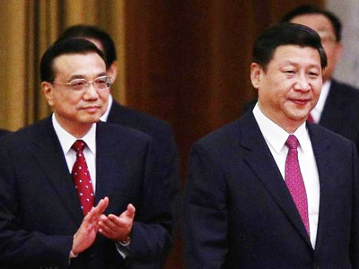 Phó Chủ tịch nước Tập Cận Bình (phải) và Phó Thủ tướng Lý Khắc Cường. Ảnh: China Daily