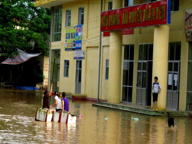 Trung tâm huyện Trấn Yên . Ảnh : Minh Đức - Đình Tứ