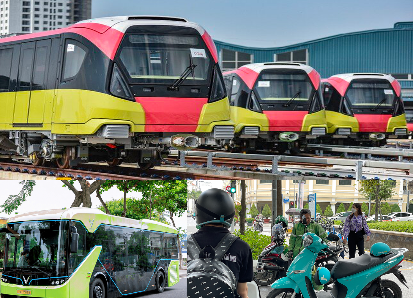 Hà Nội Metro vừa hợp tác với các công ty thuộc hệ sinh thái di chuyển bằng xe điện để hình thành mô hình giao thông door - to - door, mang lại trải nghiệm di chuyển không khói liền mạch cho hành khách. Ảnh: VF.