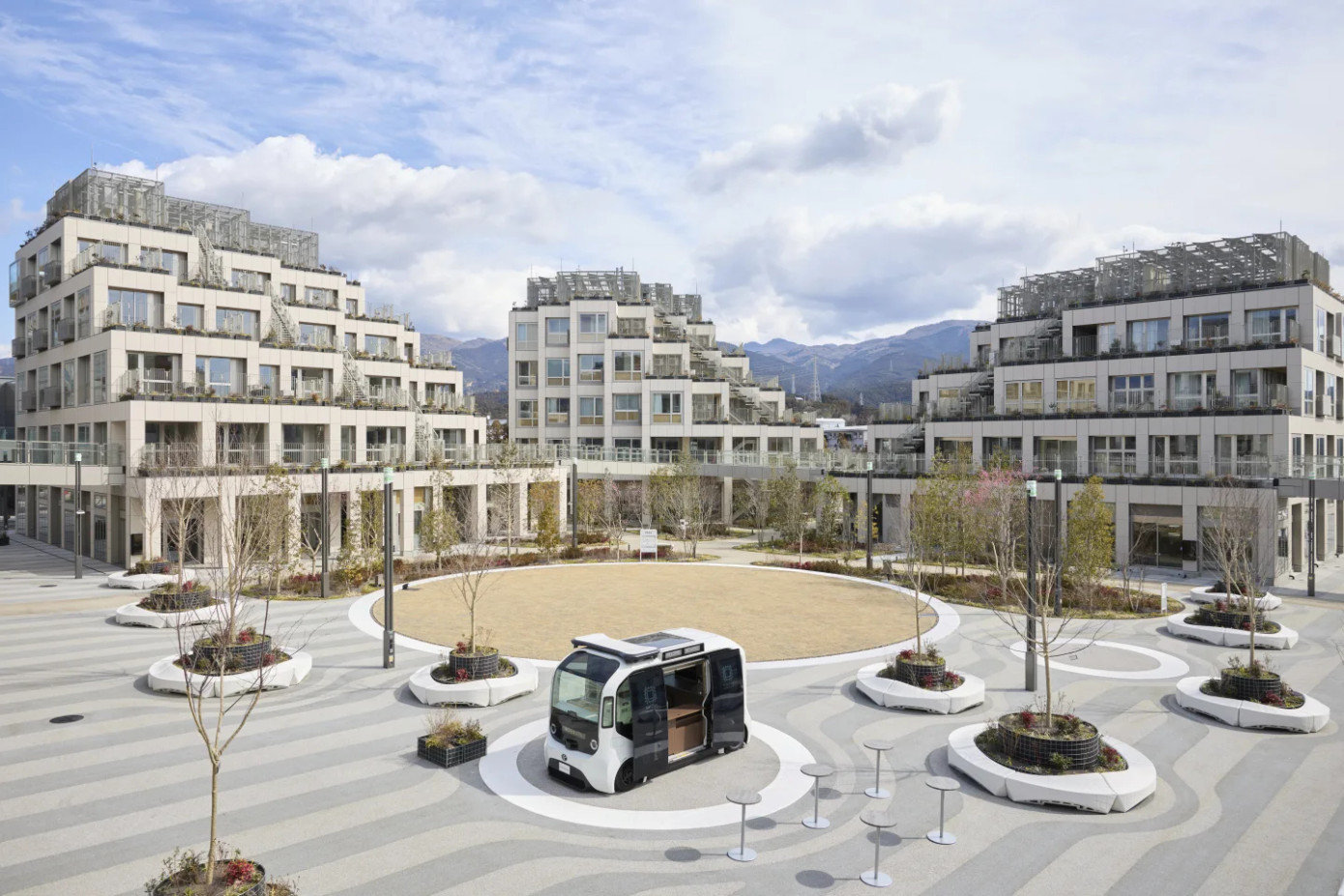 Quảng trường trung tâm của Woven City. Ảnh: AP. Quảng trường trung tâm của Woven City. Ảnh: AP.