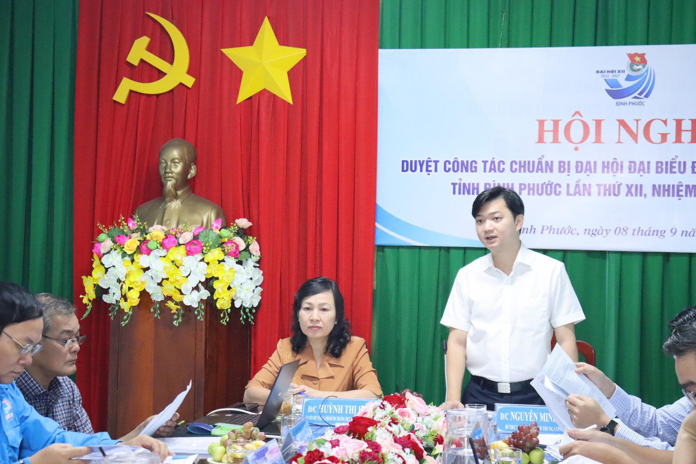 Bí thư T.Ư Đoàn Nguyễn Minh Triết phát biểu kết luận tại buổi làm việc.