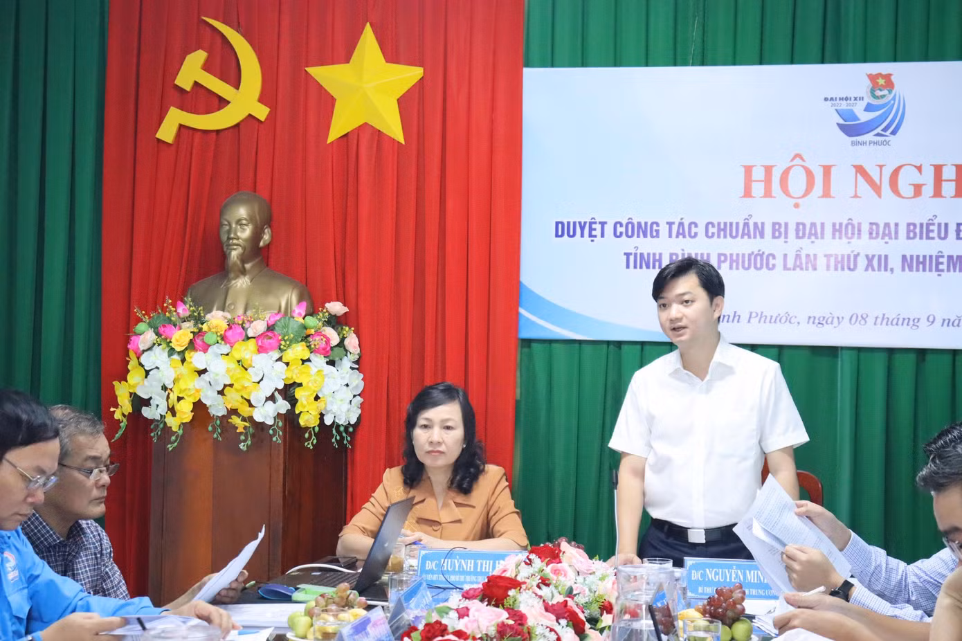 Bí thư T.Ư Đoàn Nguyễn Minh Triết phát biểu kết luận tại buổi làm việc.