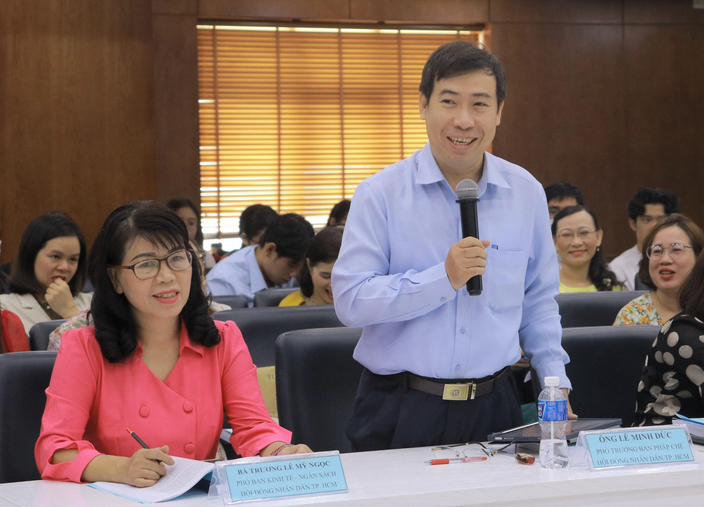 Ông Lê Minh Đức trao đổi tại hội thảo. Ảnh: Bảo Phương.