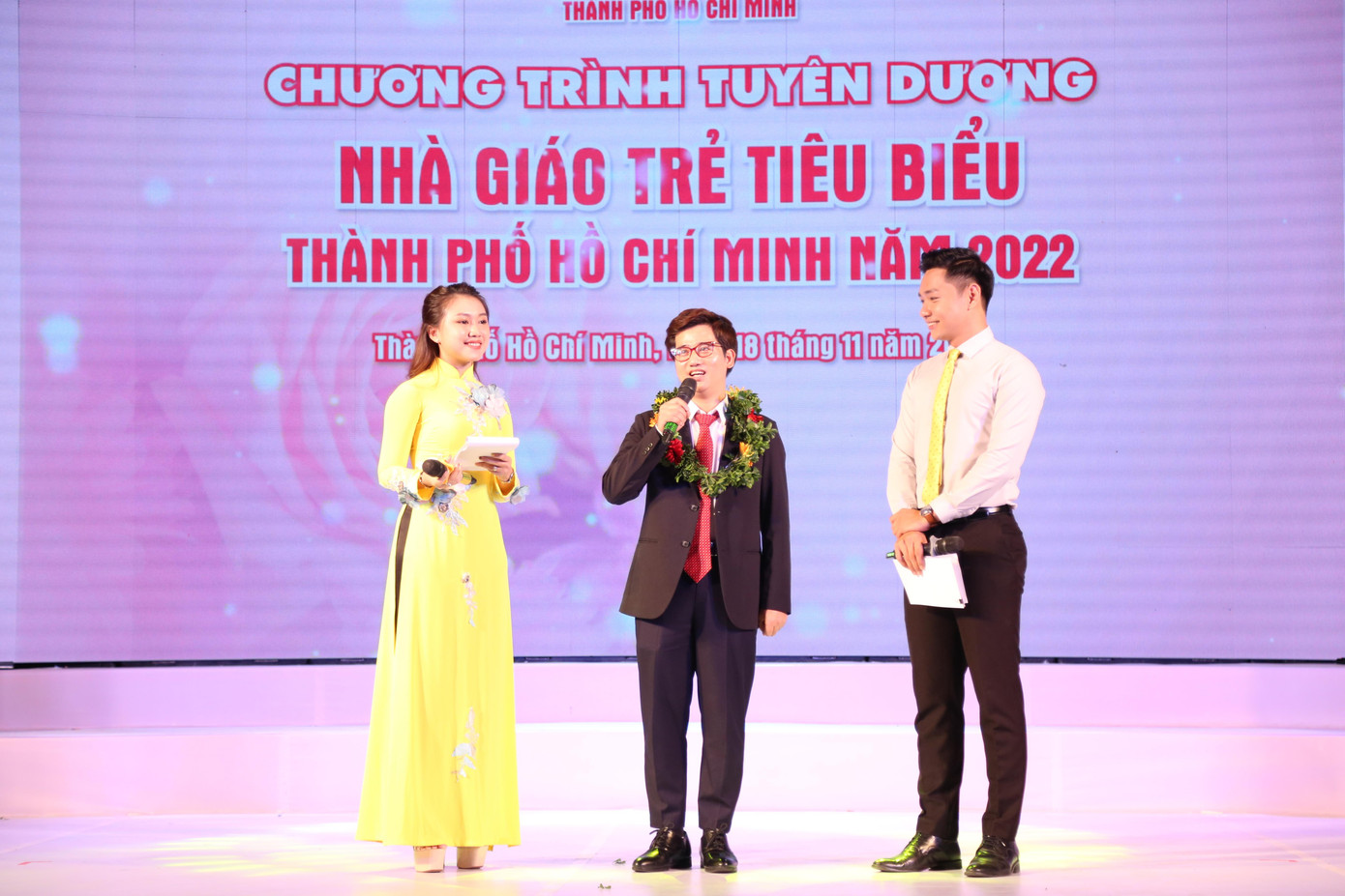 Giảng viên trẻ Nguyễn Văn Tường (Trường Đại học Khoa học Xã hội và Nhân văn TPHCM) giao lưu tại chương trình. Ảnh: Ngô Tùng Giảng viên trẻ Nguyễn Văn Tường (Trường Đại học Khoa học Xã hội và Nhân văn TPHCM) giao lưu tại chương trình. Ảnh: Ngô Tùng