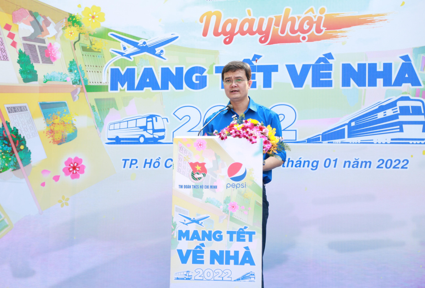 Bí thư Thường trực T.Ư Đoàn Bùi Quang Huy phát biểu tại chương trình.