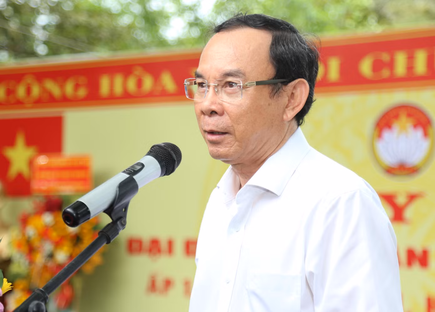Bí thư Thành ủy TPHCM Nguyễn Văn Nên phát biểu tại chương trình. Ảnh: Ngô Tùng Bí thư Thành ủy TPHCM Nguyễn Văn Nên phát biểu tại chương trình. Ảnh: Ngô Tùng
