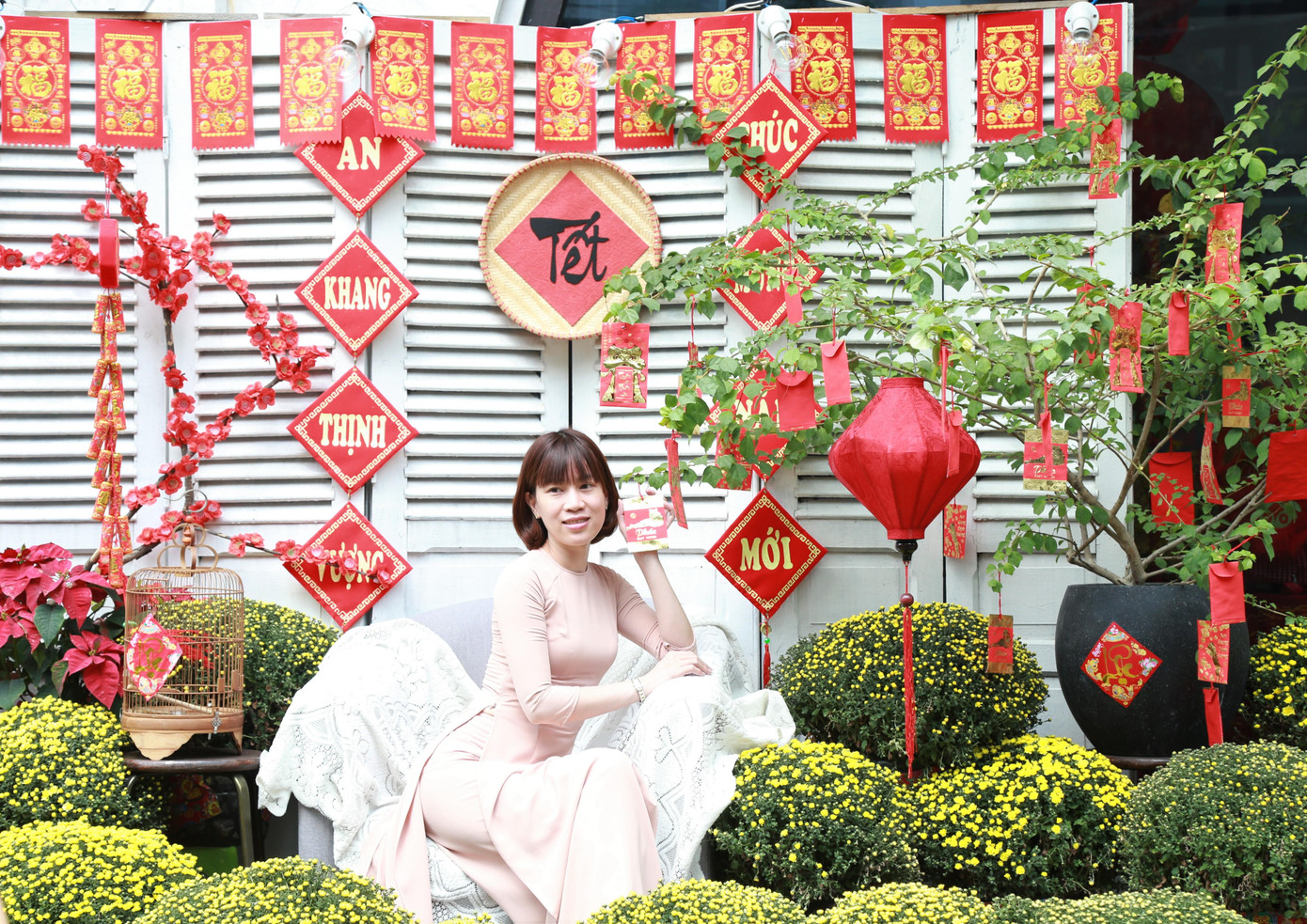 ... Và rất nhiều chậu hoa đặc trưng ngày Tết Nguyên đán như: cúc, mai, đào.