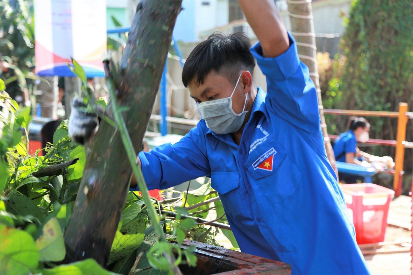 Bạn trẻ chung tay làm đẹp cảnh quan môi trường