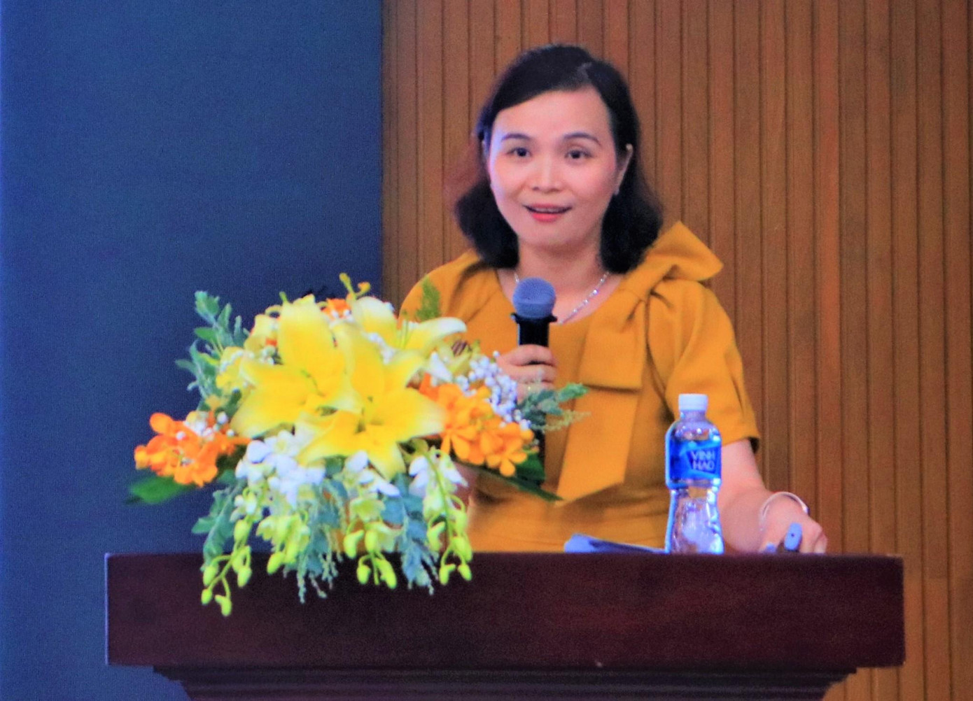 ThS. Phương Thảo phát biểu tại hội thảo.