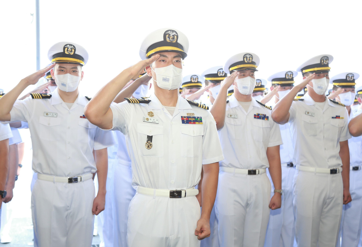 Các học viên khóa huấn luyện tuần tra trên biển của Hải quân Hàn Quốc.