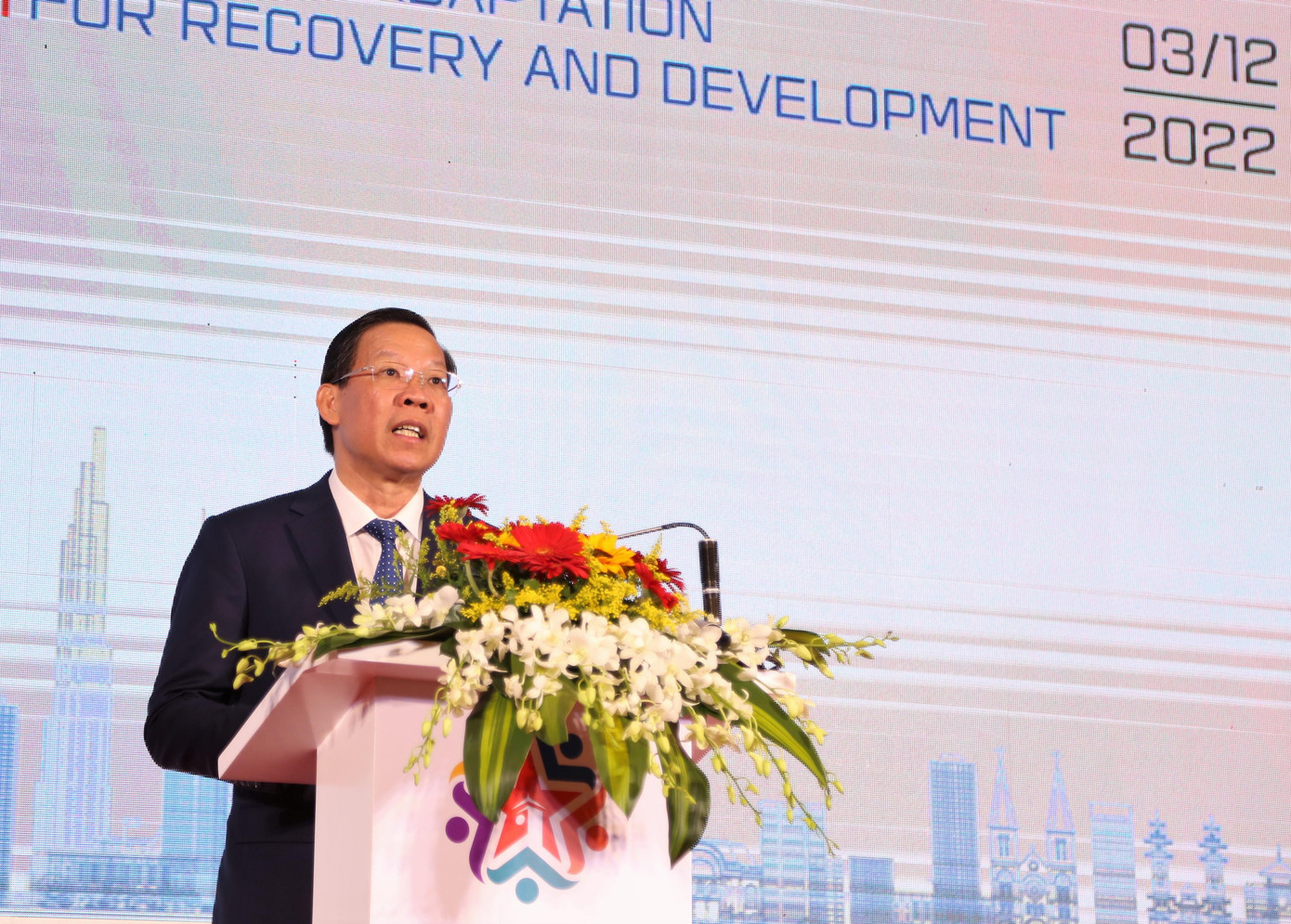 Chủ tịch UBND TPHCM Phan Văn Mãi phát biểu tại Hội nghị.