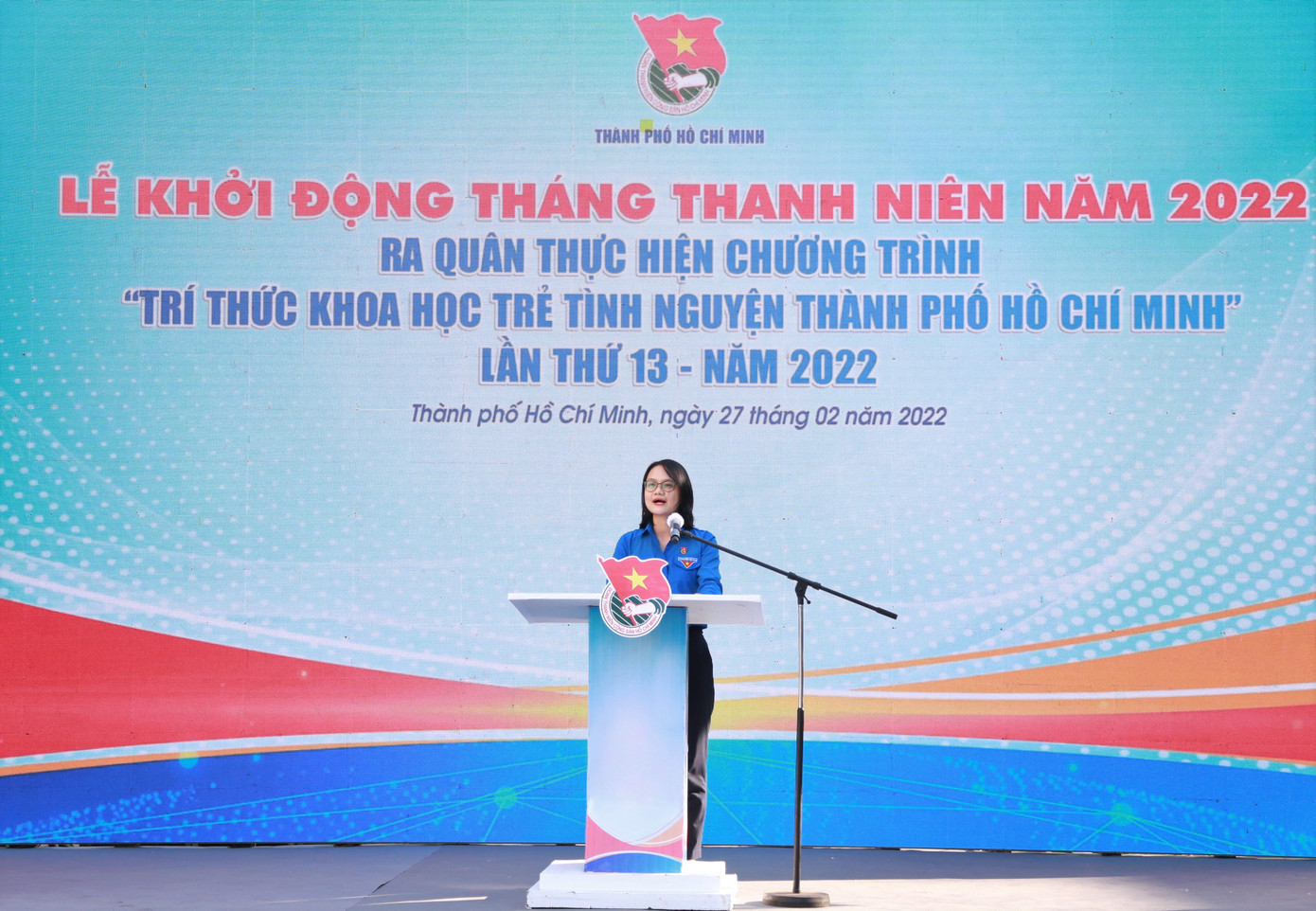 Chị Trần Thu Hà phát biểu khởi động Tháng Thanh niên 2022