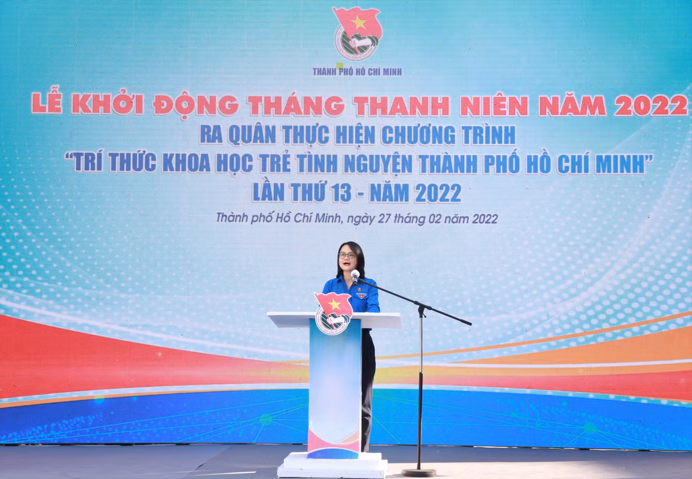 Chị Trần Thu Hà phát biểu khởi động Tháng Thanh niên 2022