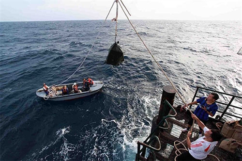 Bộ đội kéo hàng Tết lên nhà giàn. Bộ đội kéo hàng Tết lên nhà giàn