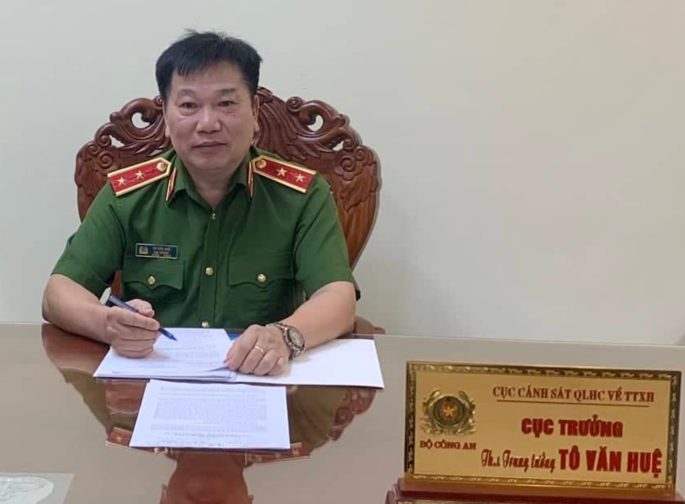 Trung tướng Tô Văn Huệ, Cục trưởng Cục Cảnh sát quản lý hành chính về trật tự xã hội (C06 - Bộ Công an). Ảnh: Đ.D