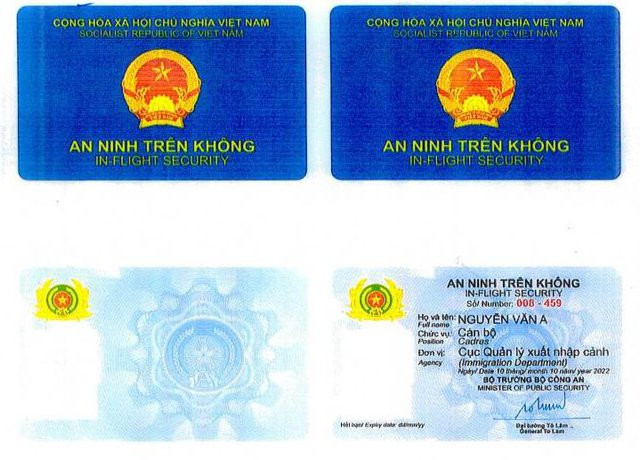 Mẫu thẻ An ninh trên không.. Mẫu thẻ An ninh trên không..