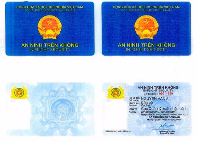 Mẫu thẻ An ninh trên không.. Mẫu thẻ An ninh trên không..