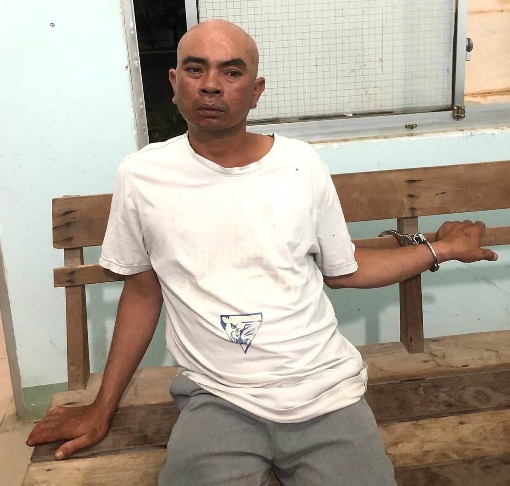 Đối tượng Trần Phạm Thái tại trụ sở công an. Ảnh: CACC.