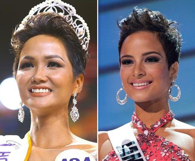 Hình ảnh của H'Hen Niê được các fans liên tưởng tới Hoa hậu Hoàn vũ Jamaica 2014 - Kaci Fennell. Cả hai người đẹp đều sở hữu mái tóc ngắn cá tính, làn da nâu khoẻ khoắn và gương mặt góc cạnh ấn tượng. Hình ảnh của H'Hen Niê được các fans liên tưởng tới Hoa hậu Hoàn vũ Jamaica 2014 - Kaci Fennell. Cả hai người đẹp đều sở hữu mái tóc ngắn cá tính, làn da nâu khoẻ khoắn và gương mặt góc cạnh ấn tượng.