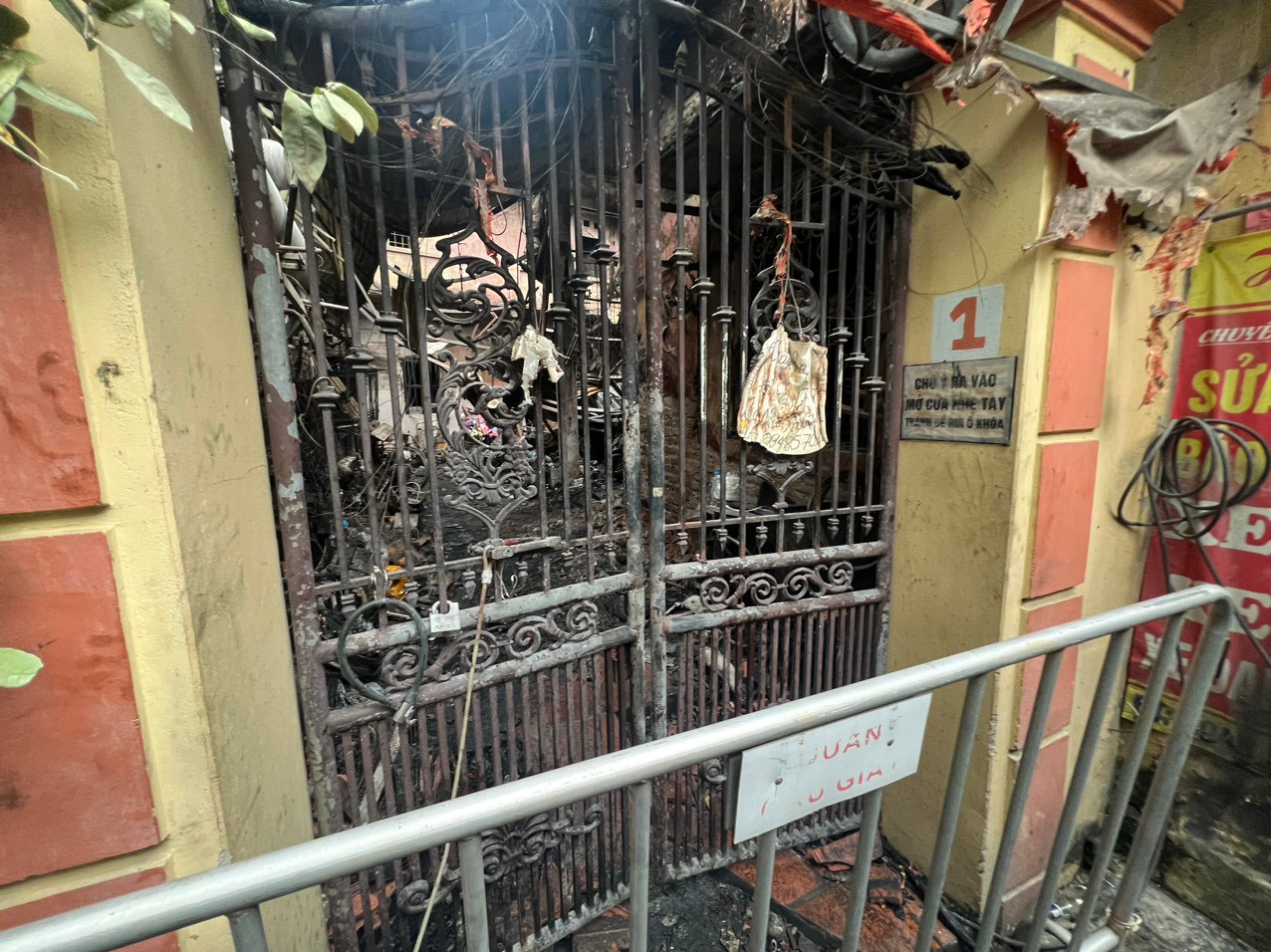 Ngôi nhà nơi xảy ra vụ hỏa hoạn.