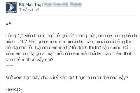 Trang Facebook mới mỉa mai việc nữ sinh Phan U.N tự tử - (Ảnh chụp từ facebook)