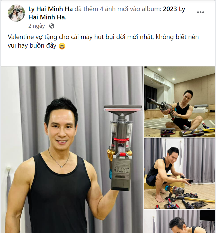 Đạo diễn Lý Hải được vợ tặng quà Valentine đặc biệt, fan để lại bình luận trêu đùa: &quot;Món quà này hứa hẹn một năm mới làm việc nhà nhiều hơn rồi&quot;.