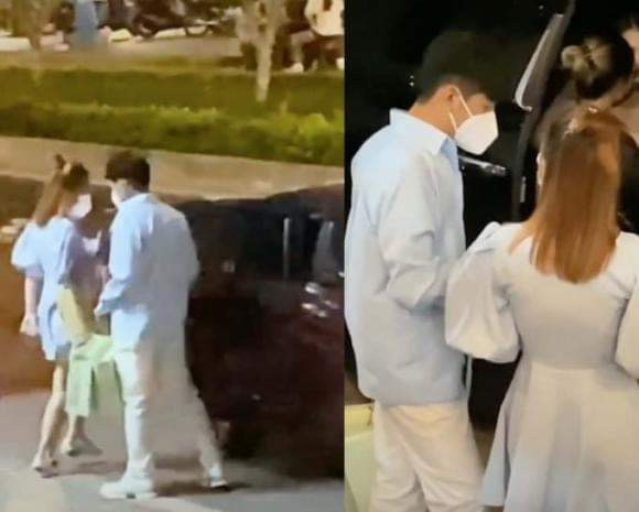 Khoảnh khắc hẹn hò của cặp đôi bị team qua đường ghi lại.