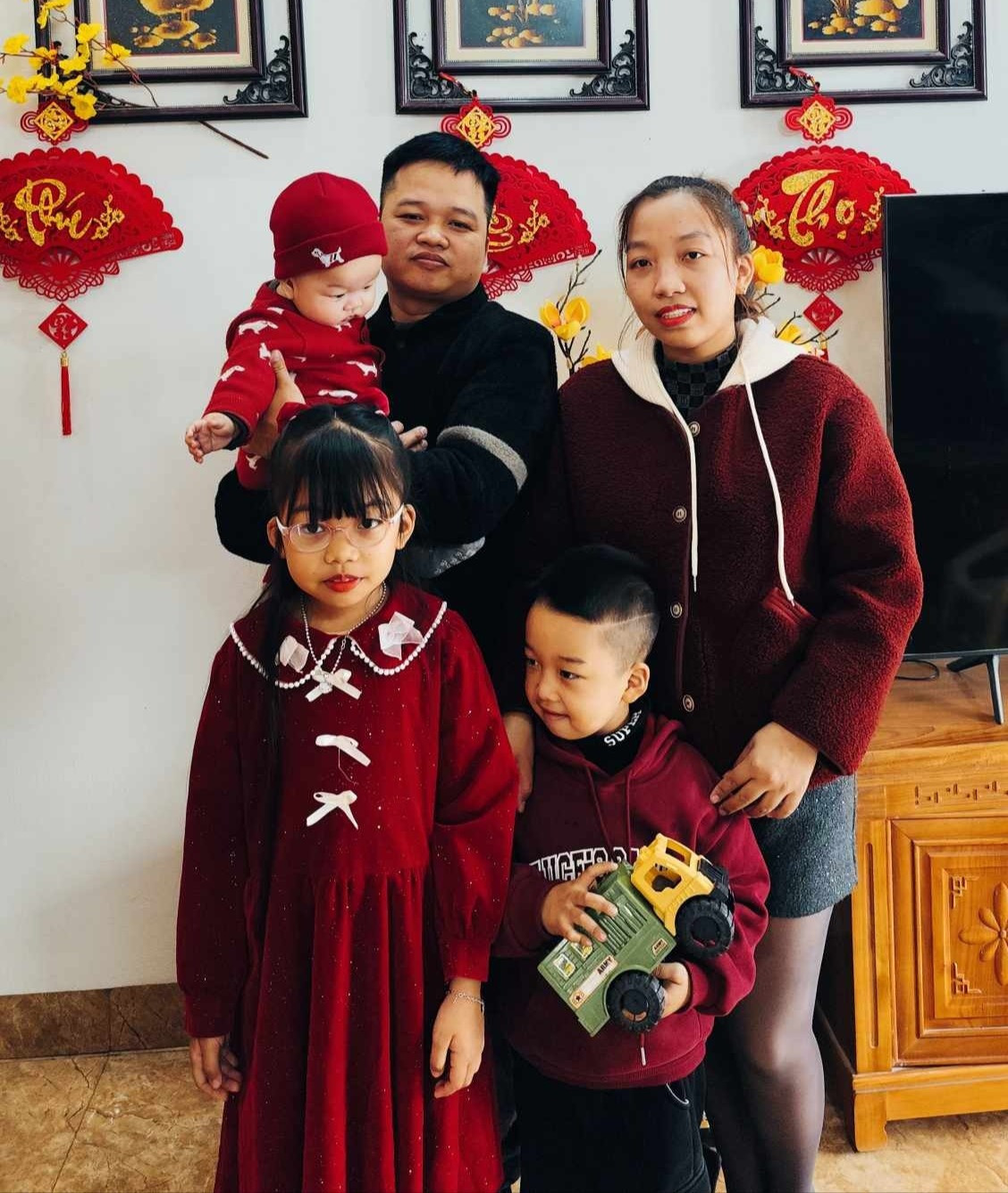 Nga và gia đình nhỏ của mình.