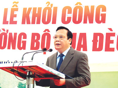 Phó Chủ tịch Quốc hội Huỳnh Ngọc Sơn phát lệnh khởi công dự án hầm đường bộ qua Đèo Cả - QL1A