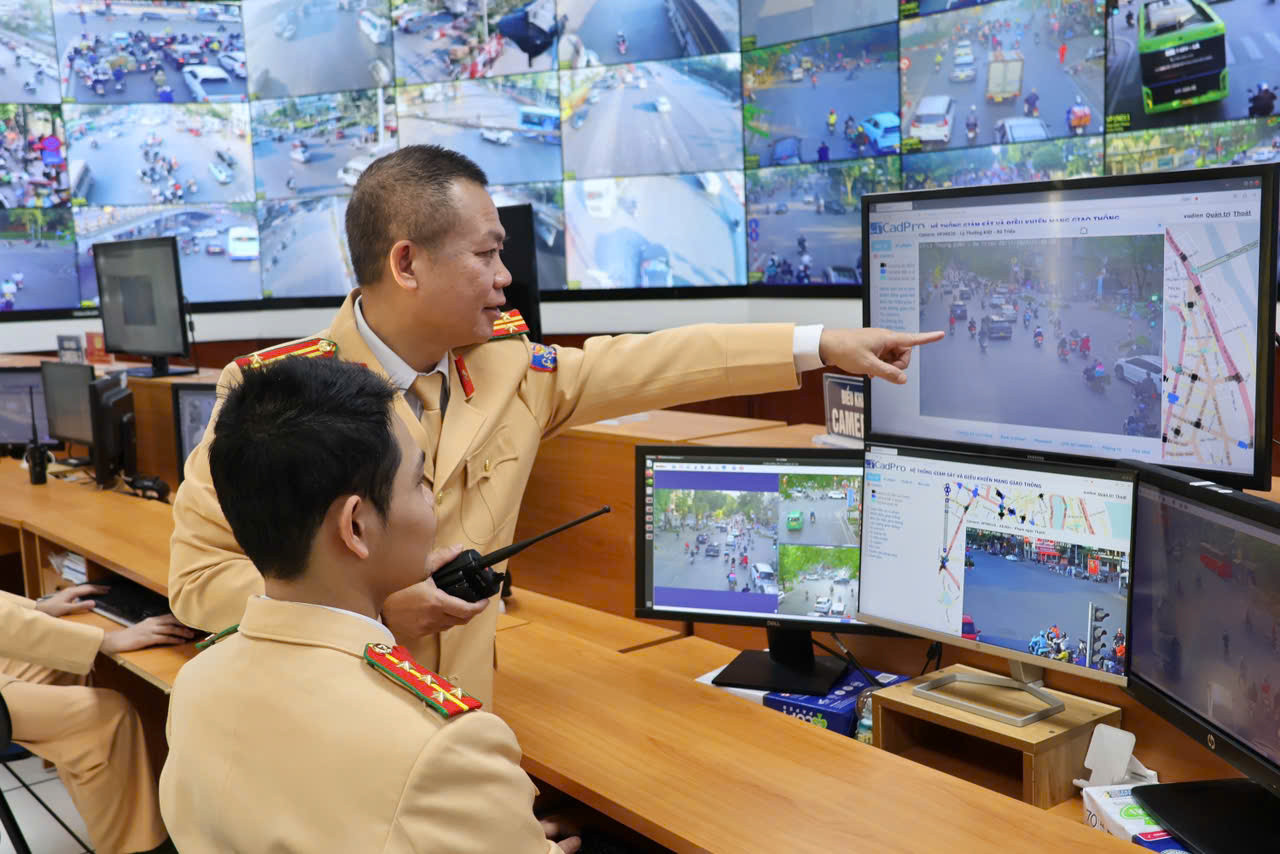 Trung tâm chỉ huy Công an TP Hà Nội.