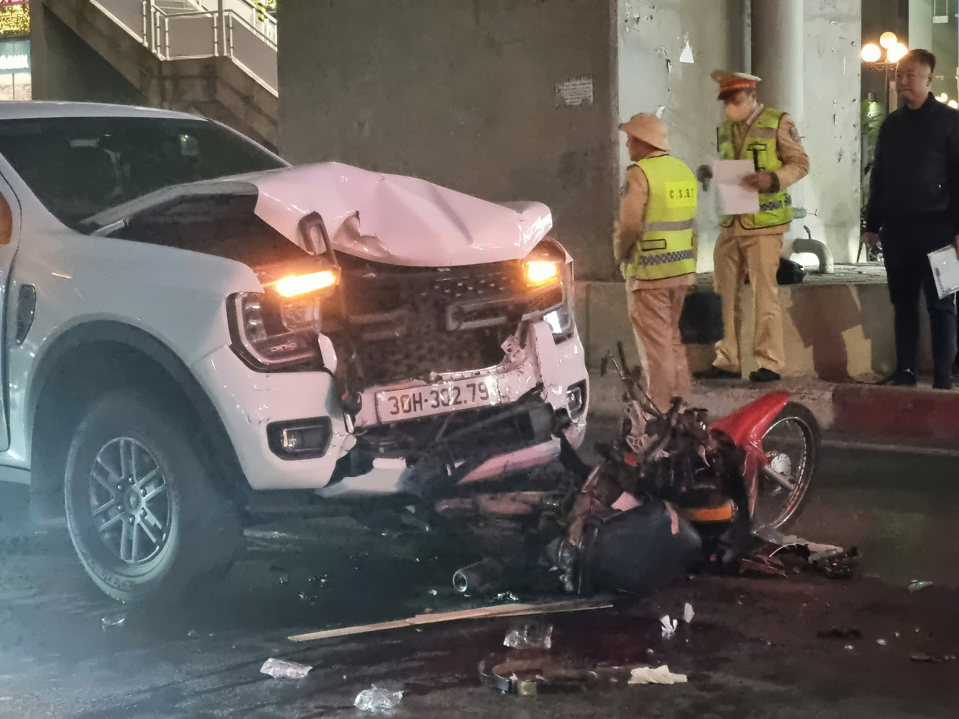 Hiện trường vụ tai nạn.