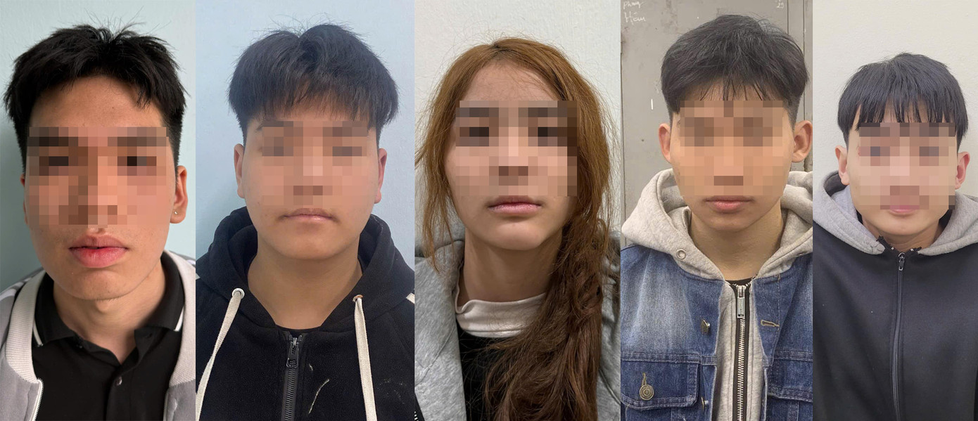 Nhóm thanh niên bị bắt giữ.