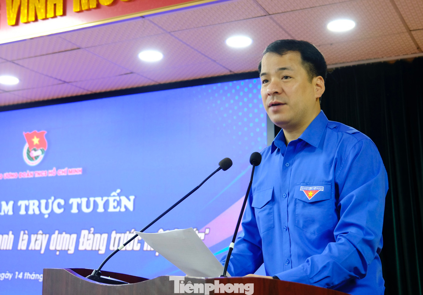 Anh Ngô Văn Cương - Bí thư T.Ư Đoàn, Chủ nhiệm Ủy ban Kiểm tra T.Ư Đoàn phát biểu khai mạc tọa đàm. Ảnh: Châu Linh Anh Ngô Văn Cương - Bí thư T.Ư Đoàn, Chủ nhiệm Ủy ban Kiểm tra T.Ư Đoàn phát biểu khai mạc tọa đàm. Ảnh: Châu Linh