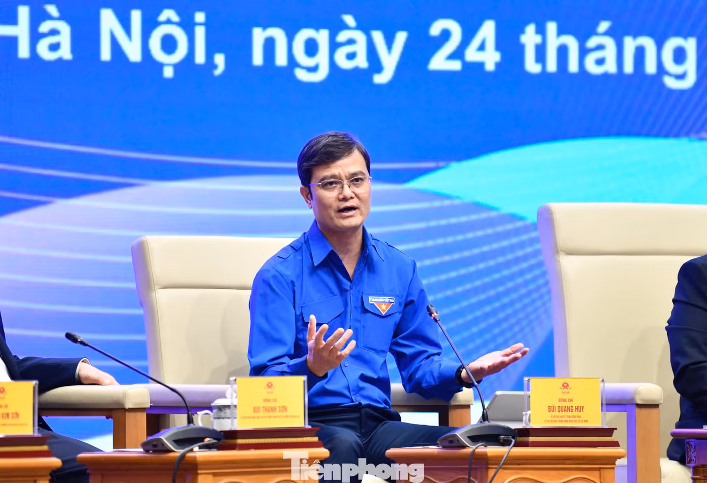 Anh Bùi Quang Huy - Ủy viên dự khuyết T.Ư Đảng, Bí thư thứ nhất T.Ư Đoàn chia sẻ tại chương trình.