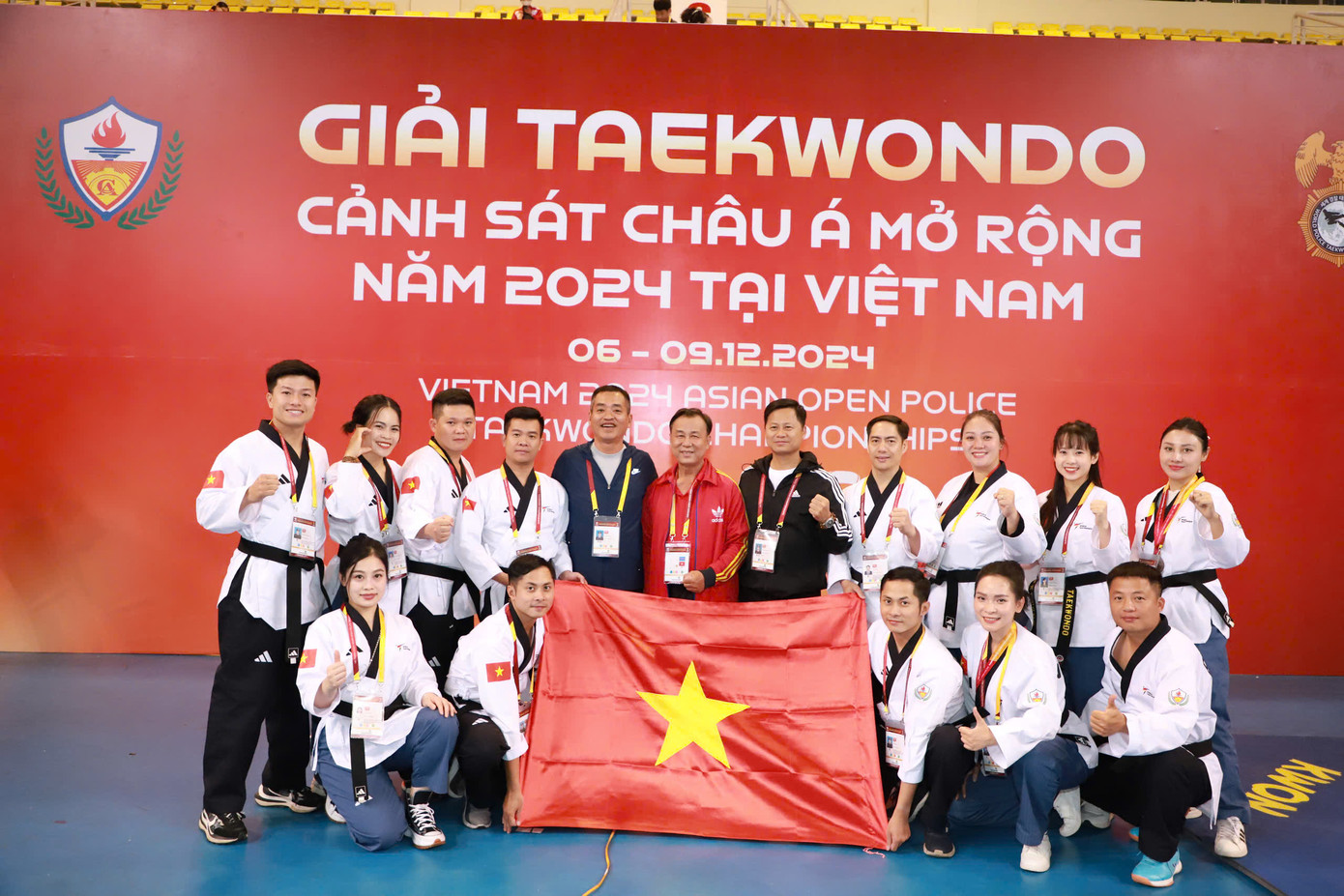 Thiếu tá Mai tại Giải Taekwondo Cảnh sát châu Á mở rộng năm 2024. Thiếu tá Mai tại Giải Taekwondo Cảnh sát châu Á mở rộng năm 2024.